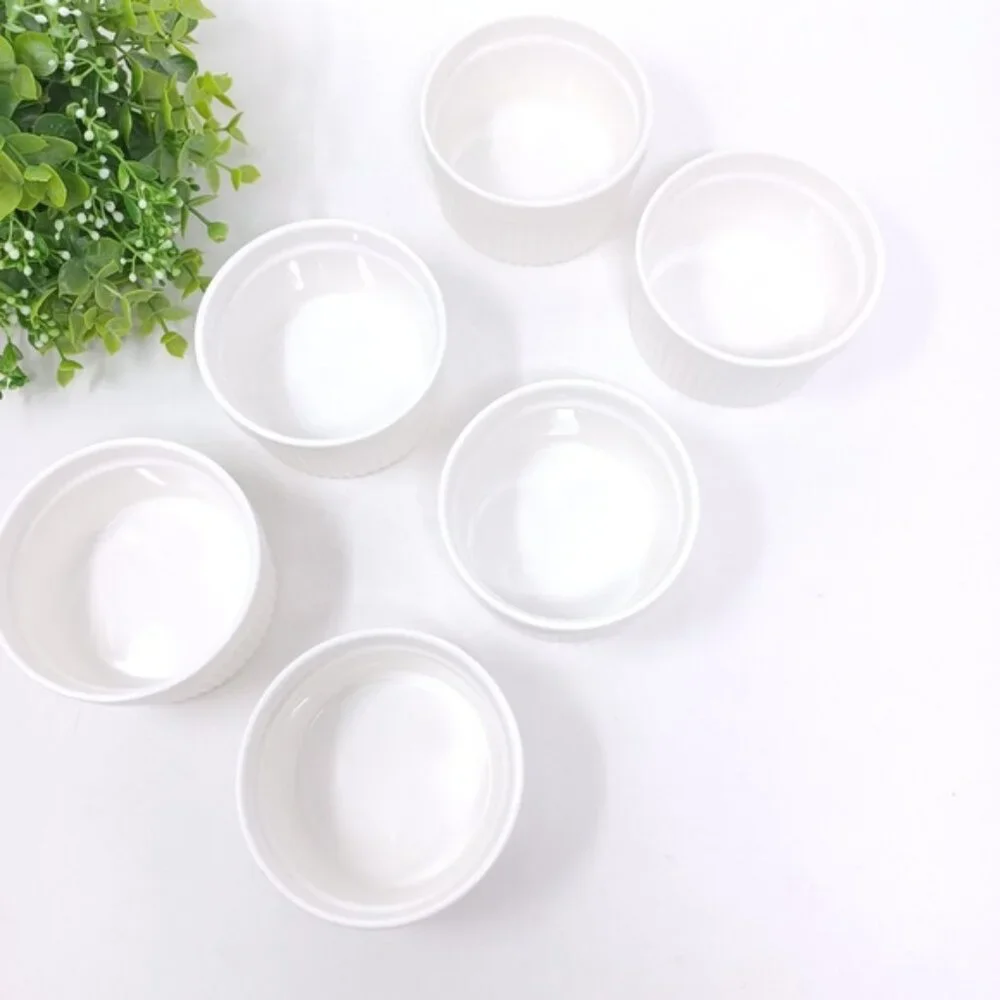 Set of 6 White Soufflé Dishes | 6 oz | Porcelain Ramekins